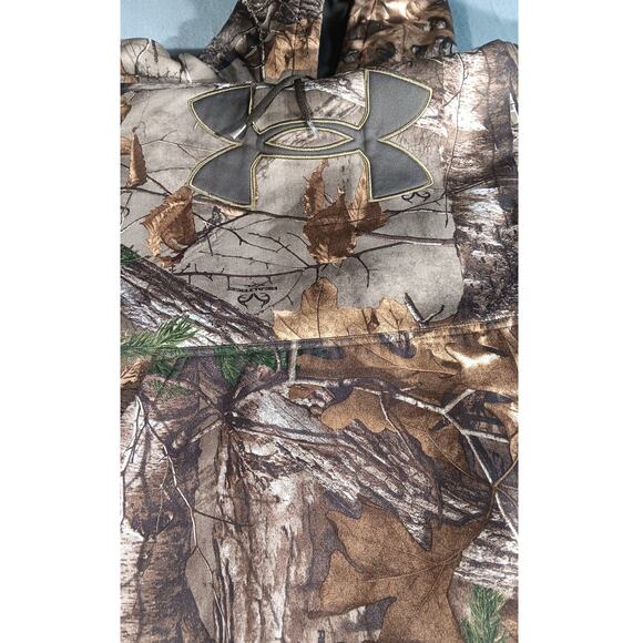 Under Armour RealTree Camo Hoodie Men’s M Loose Fit Fleece Hunting Pullover UA - Picture 4 of 6